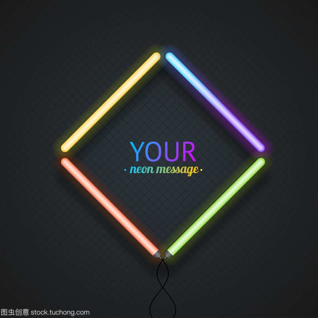 五颜六色的霓虹灯框架